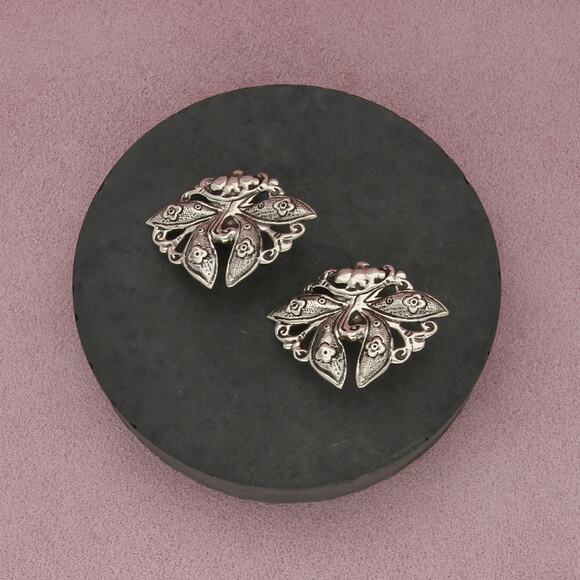 Stephen Dweck Jewelry - stephen dweck sterling silver vintage ornate moth clip-on earrings
